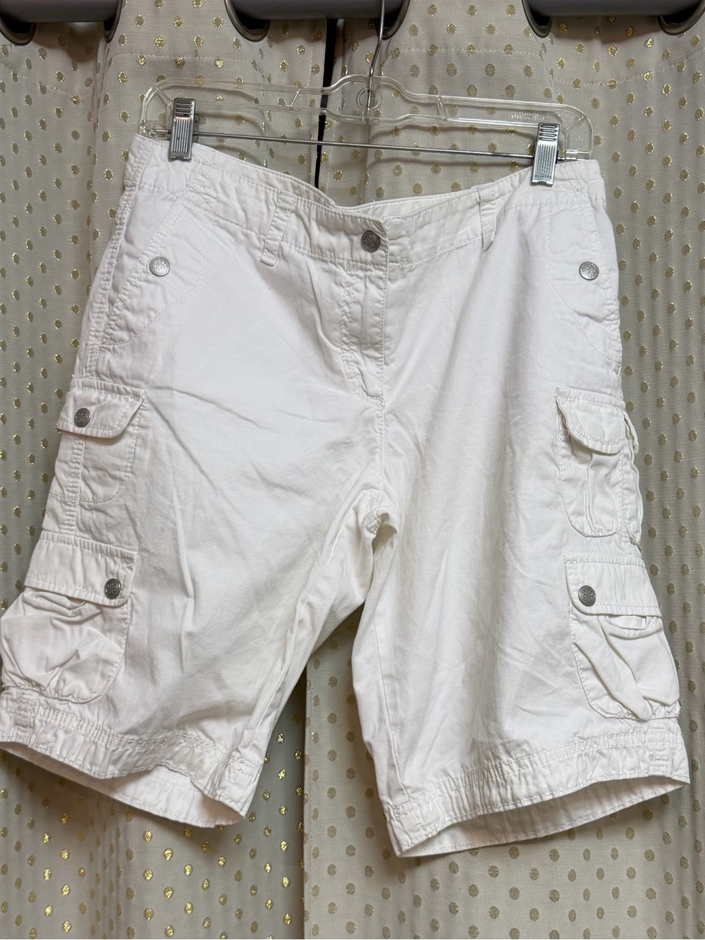 Loft White Cargo Bermuda Shorts